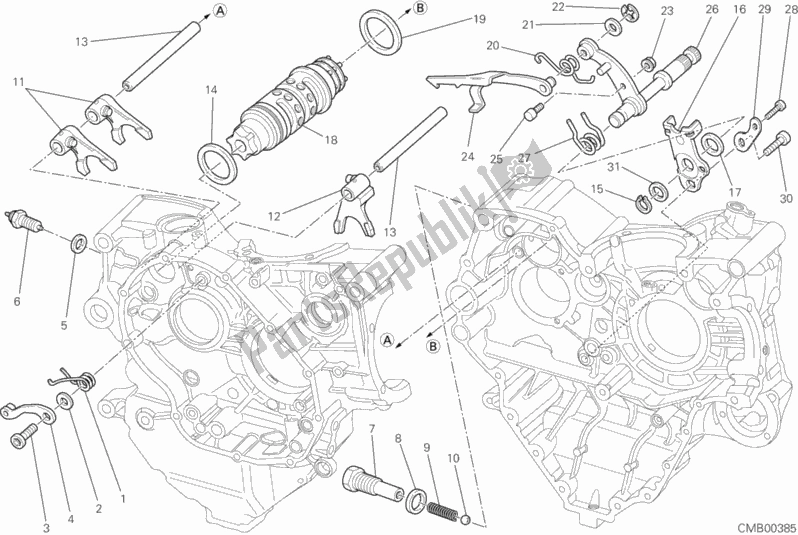 Tutte le parti per il Camma Forcella - Cambio del Ducati Streetfighter S 1100 2012